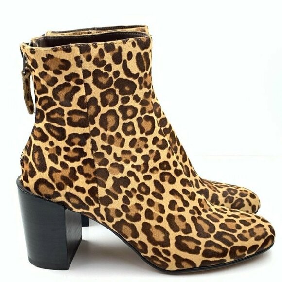 Dolce Vita Ankle Boot 8 Leopard Calf Hair Western - Picture 1 of 11